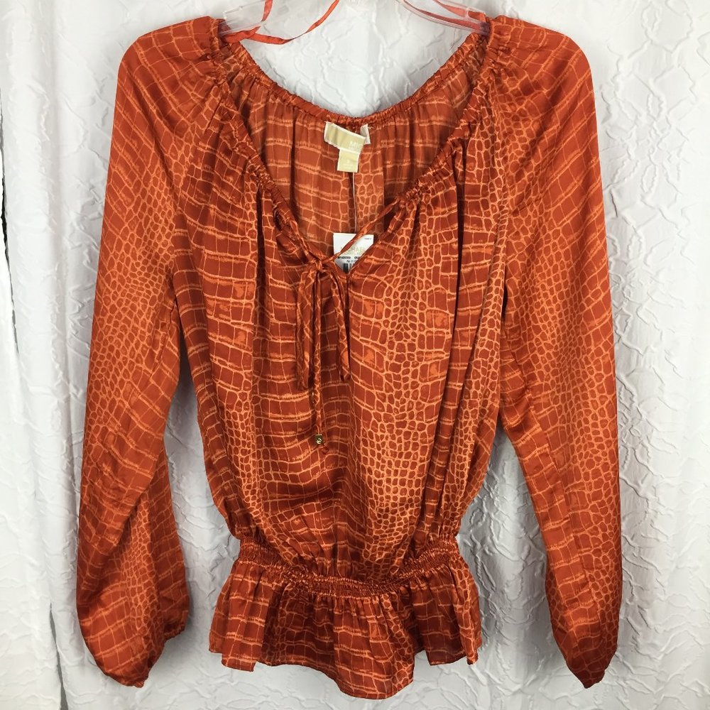 Michael Kors Silky Snake Print Blouse size S